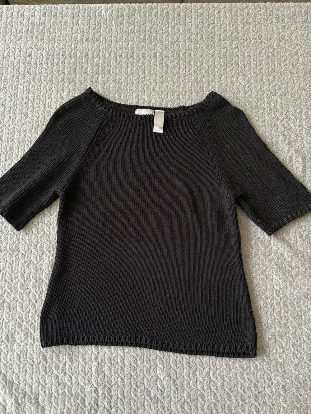 Vintage Liz Claiborne Collection Black Knit Sweater Top Size L